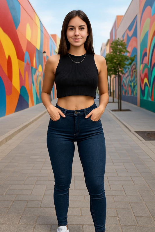 Jean para mujer, "Las locas" look casual con zapatillas.